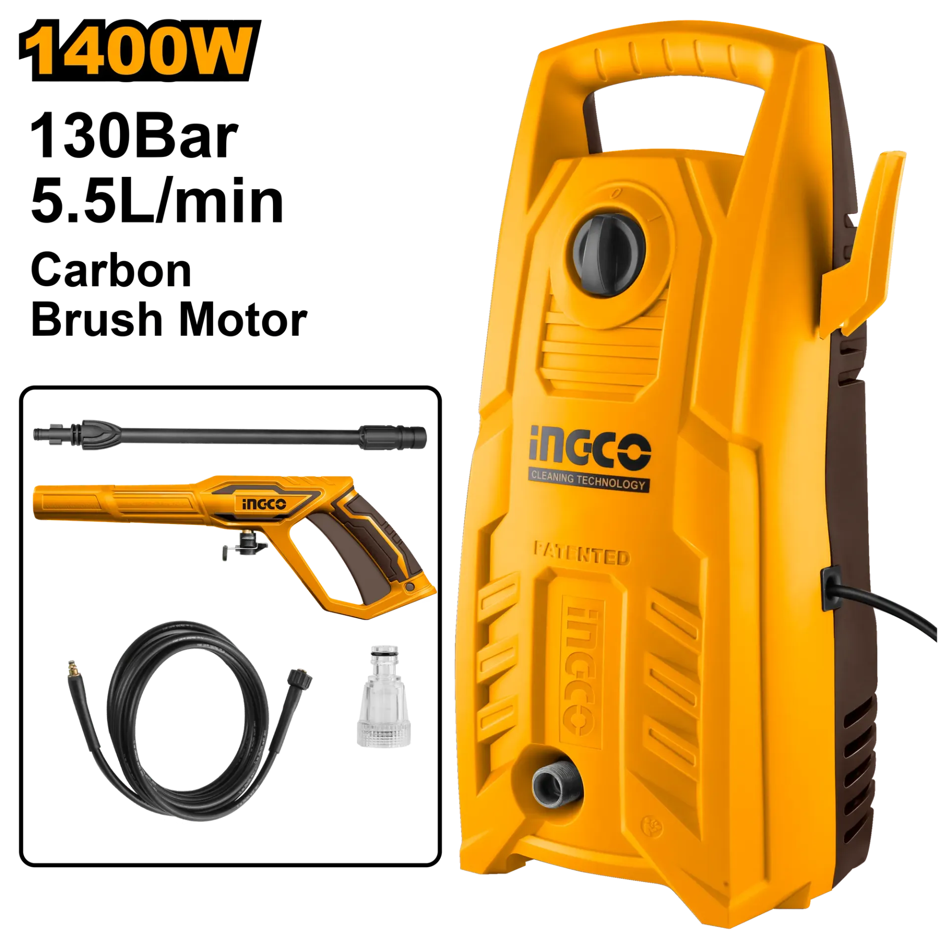 Përshkallës me Presion të Lartë 1400W 130Bar INGCO HPWR14008