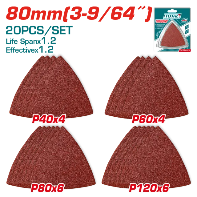 Set 20/1 letra abrazive 80mm trekendesh TOTAL TAC78080201