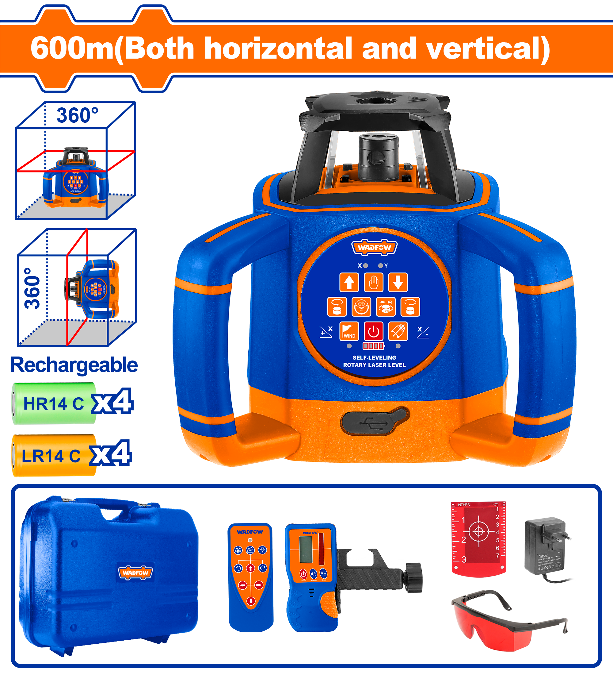 Nivelator rrotues lazer 360° WADFOW WLE6B02