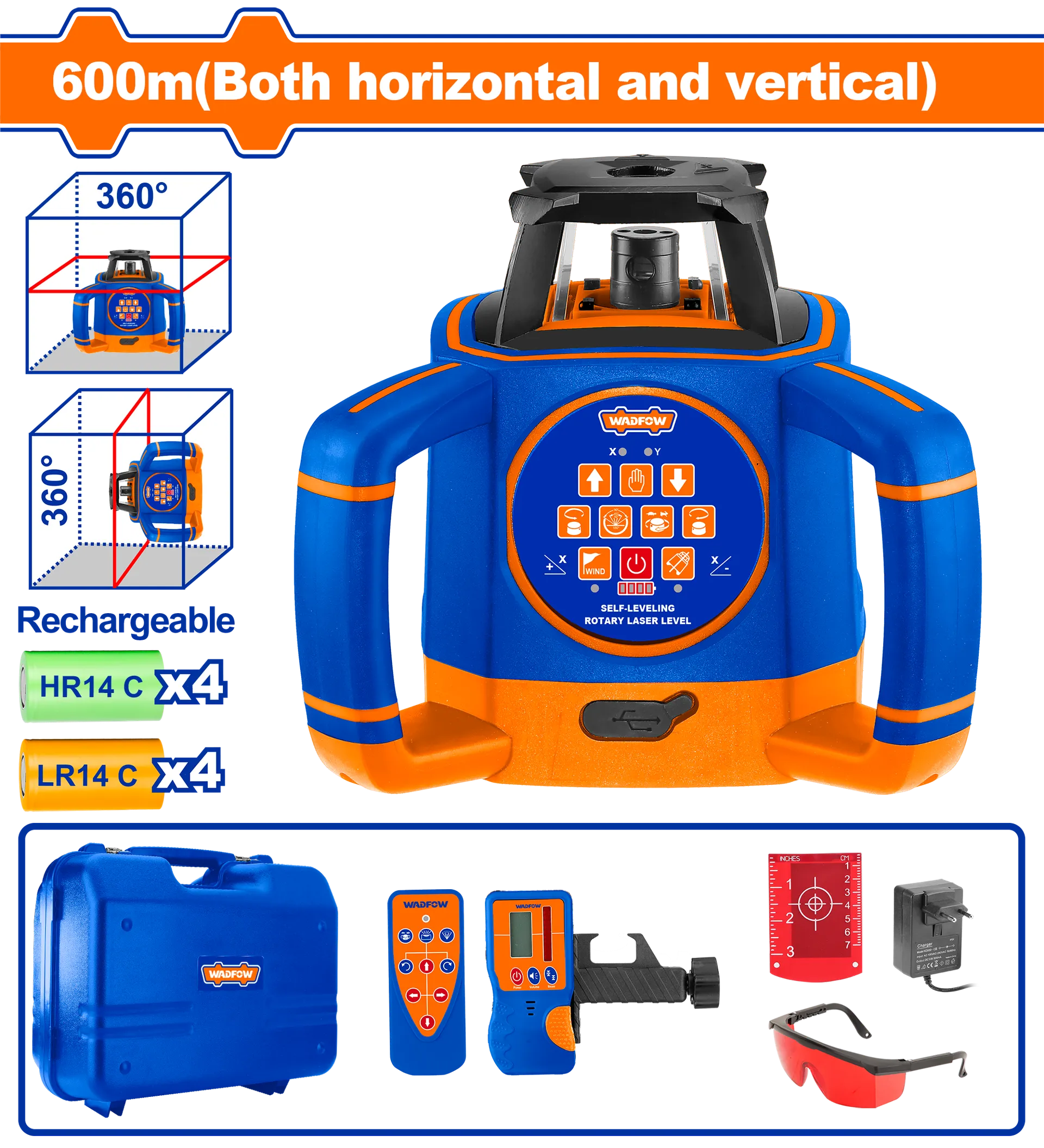 Nivelator rrotues lazer 360° WADFOW WLE6B02