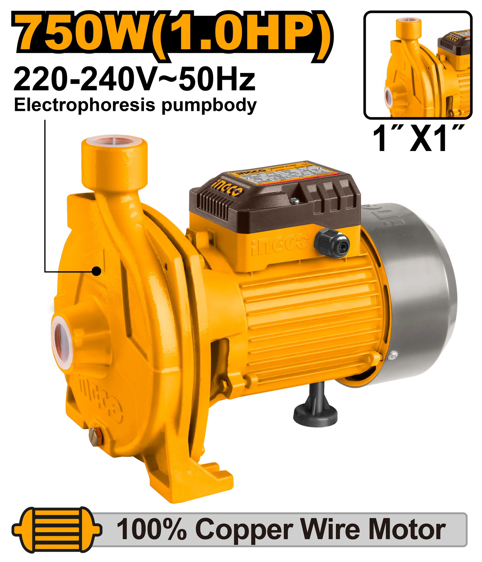 Pompa centrifugale INGCO 750W 1" CPM7508
