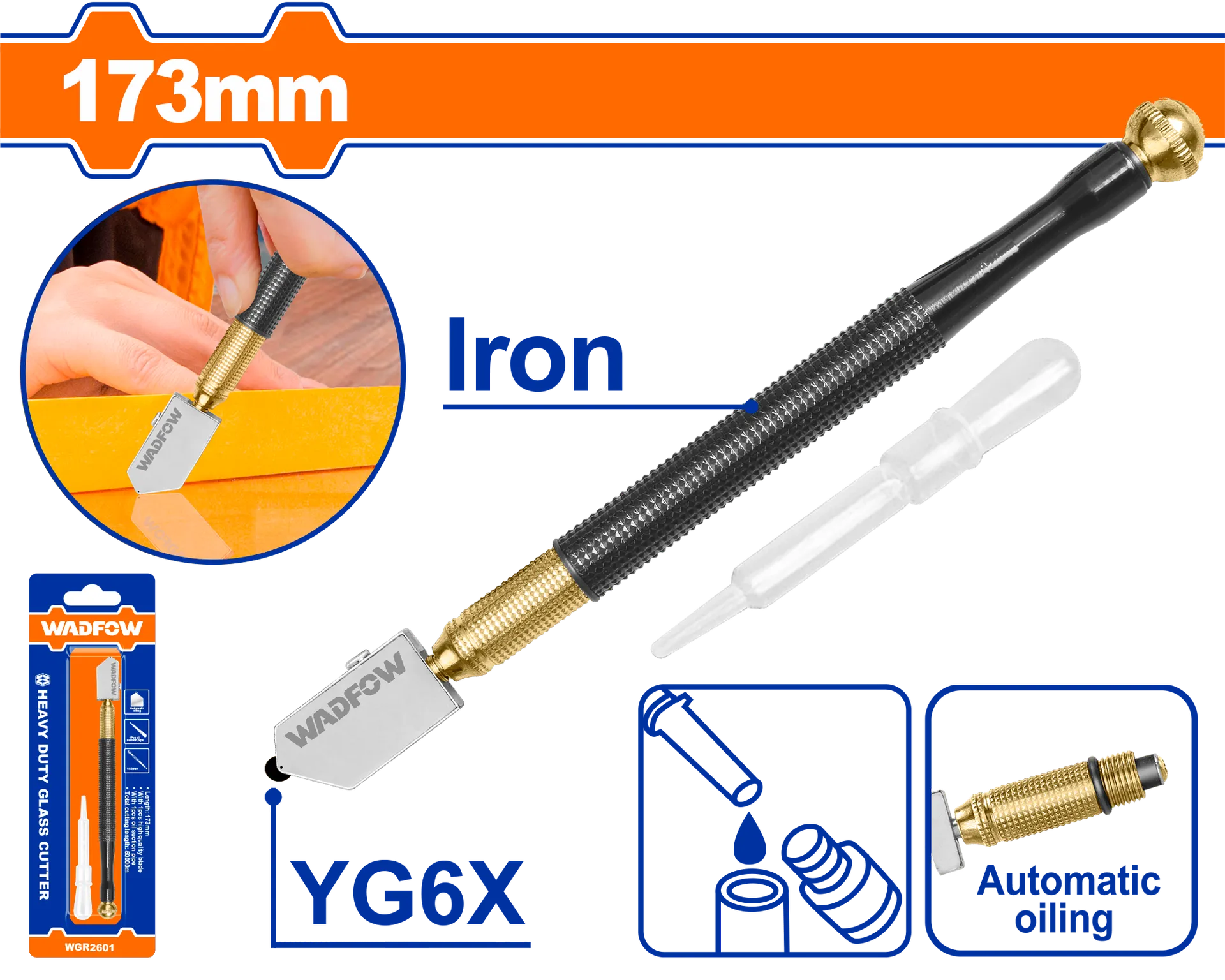 Diamant për prerjen e xhamit 173mm WADFOW WGR2601