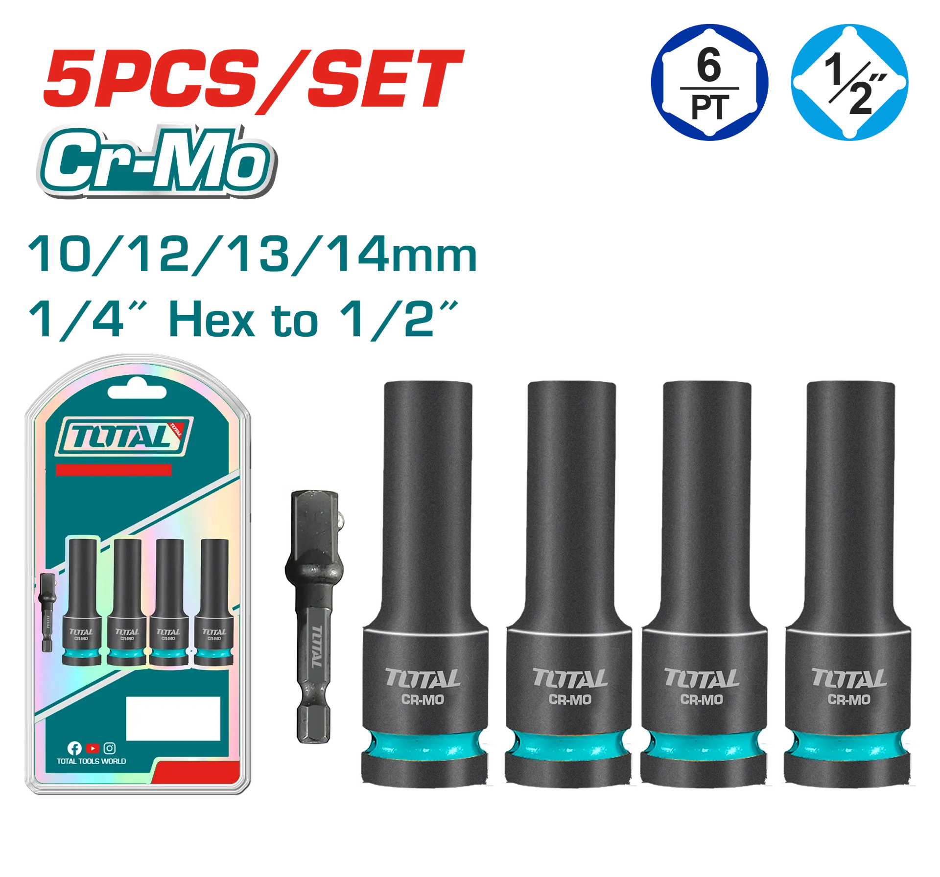 Çelësa patent set 5/1 1/2″ TOTAL THKISD12052L