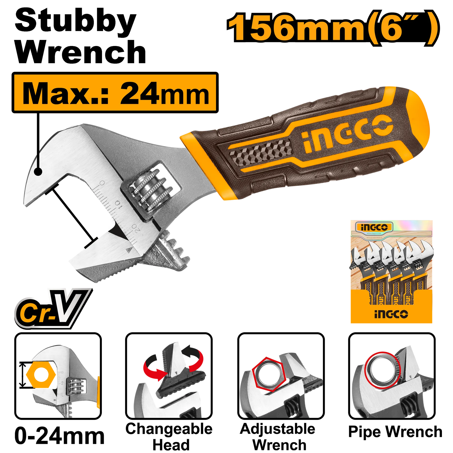 Çelës francez INGCO 2/1 156mm – HADWS088