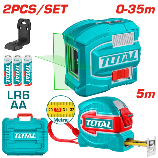Lazer niveluesi 0-35M+metro 5M ne kufer TOTAL TLL680081-1