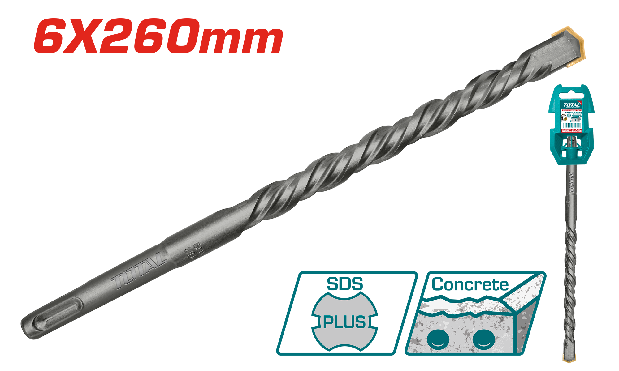 Mburese për beton SDS+ 6x260mm TOTAL TAC310604