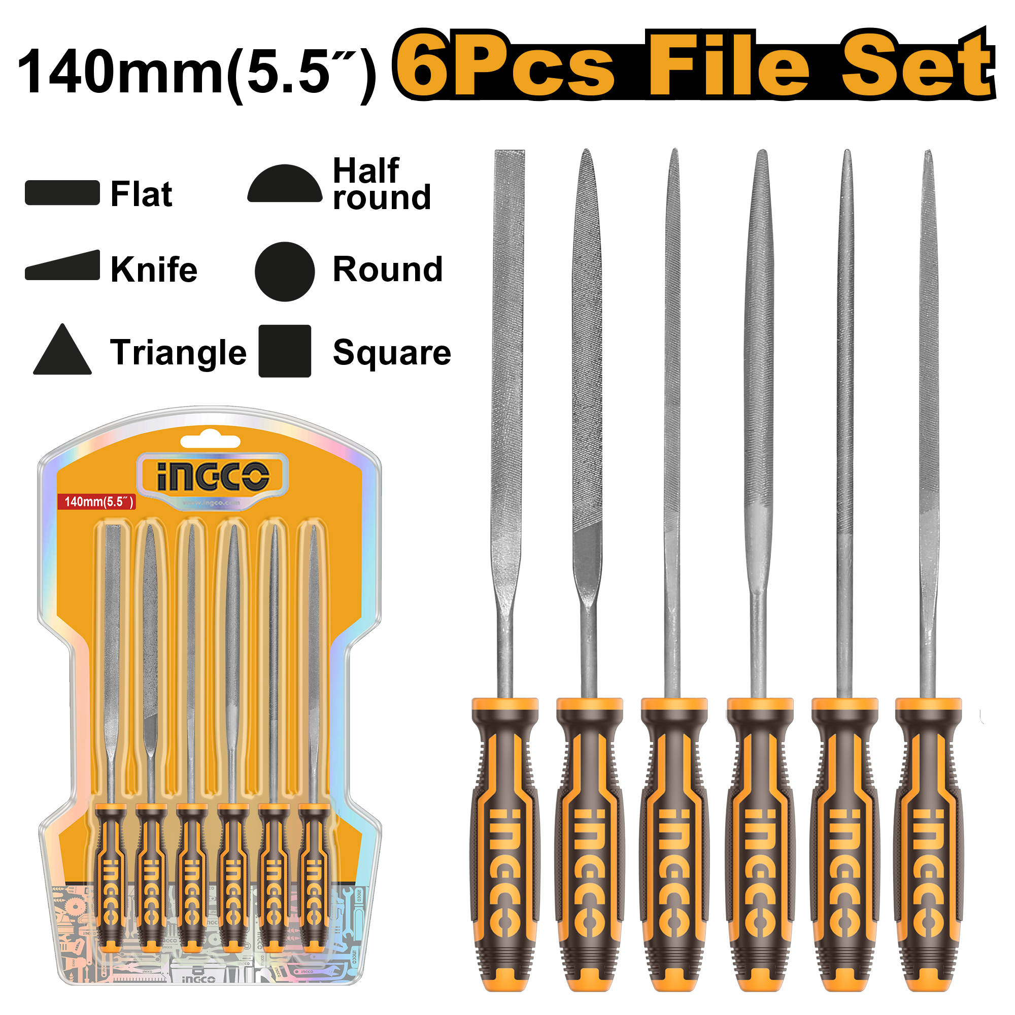 Pilë për metal mini INGCO 6/1 set HKTF63