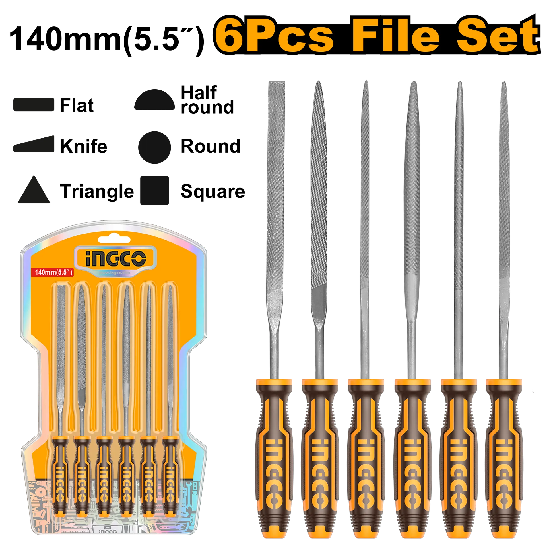 Pilë për metal mini INGCO 6/1 set HKTF63