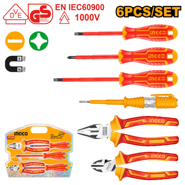 КЛЕШТИ СЕТ ЕЛЕКТРИЧАРСКИ 6/1 INGCO HKIST3061