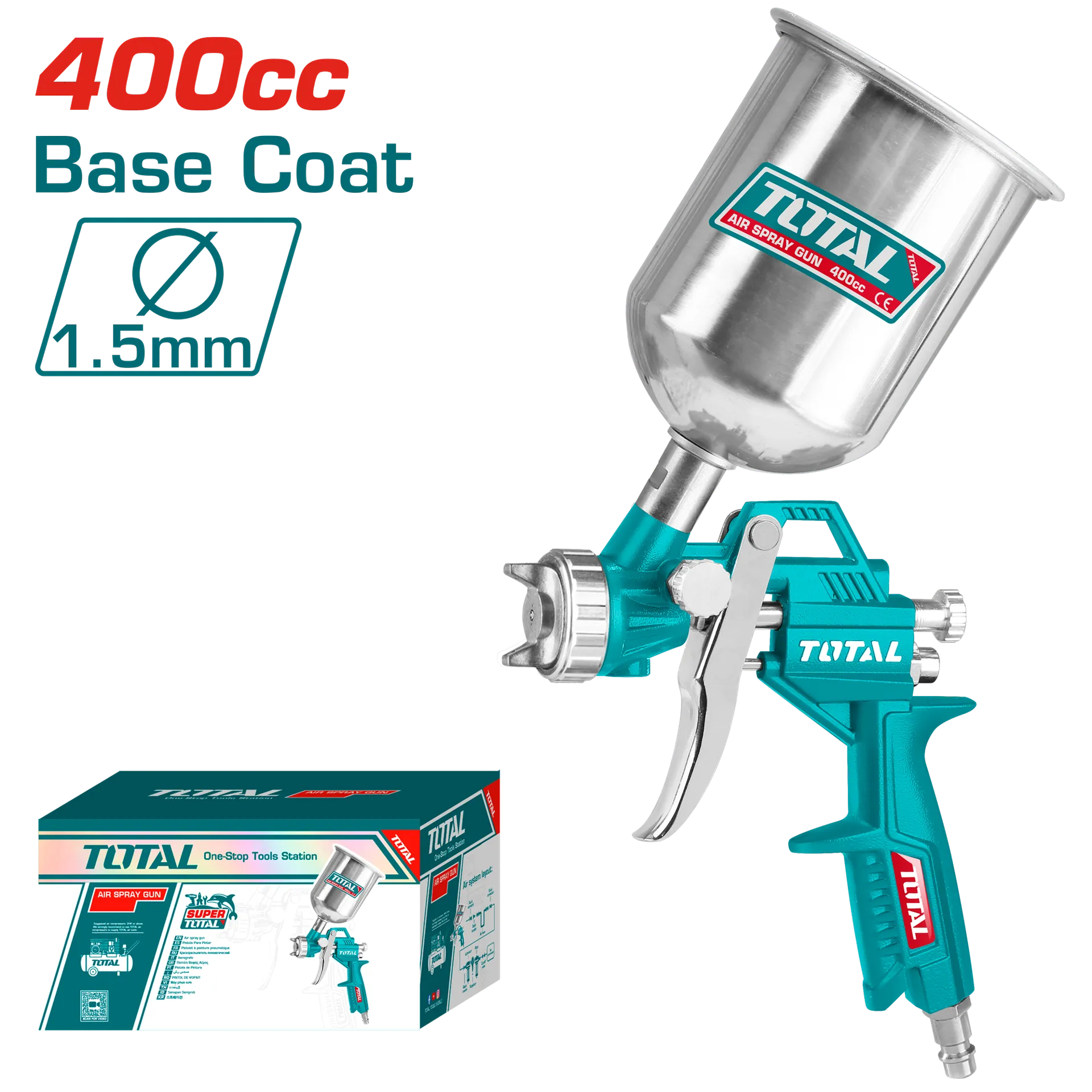 Pistolet për ngjyrosje TOTAL 1.5 ALU G. TAT10401