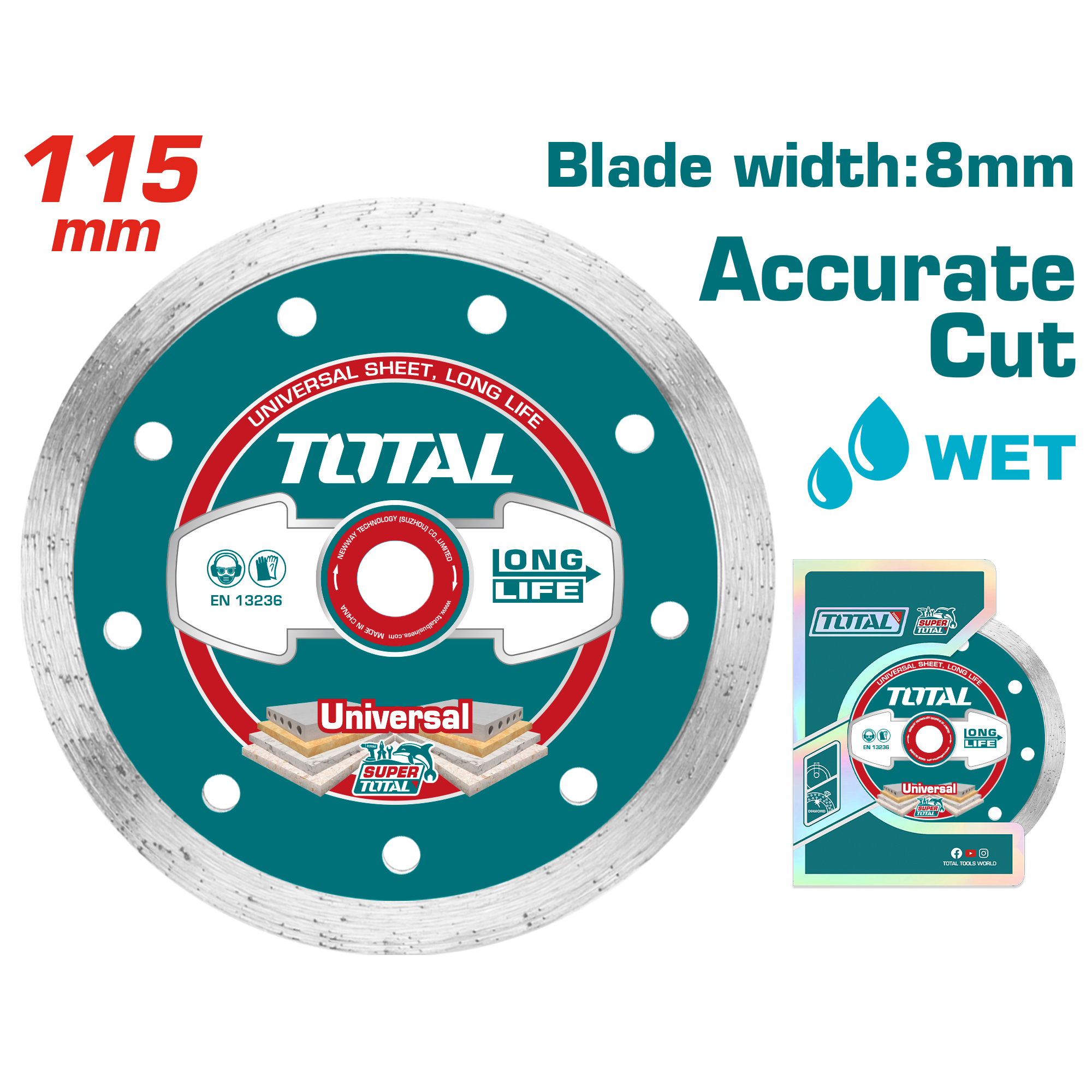 Disk diamant për pllaka TOTAL 115mm – TAC2121153