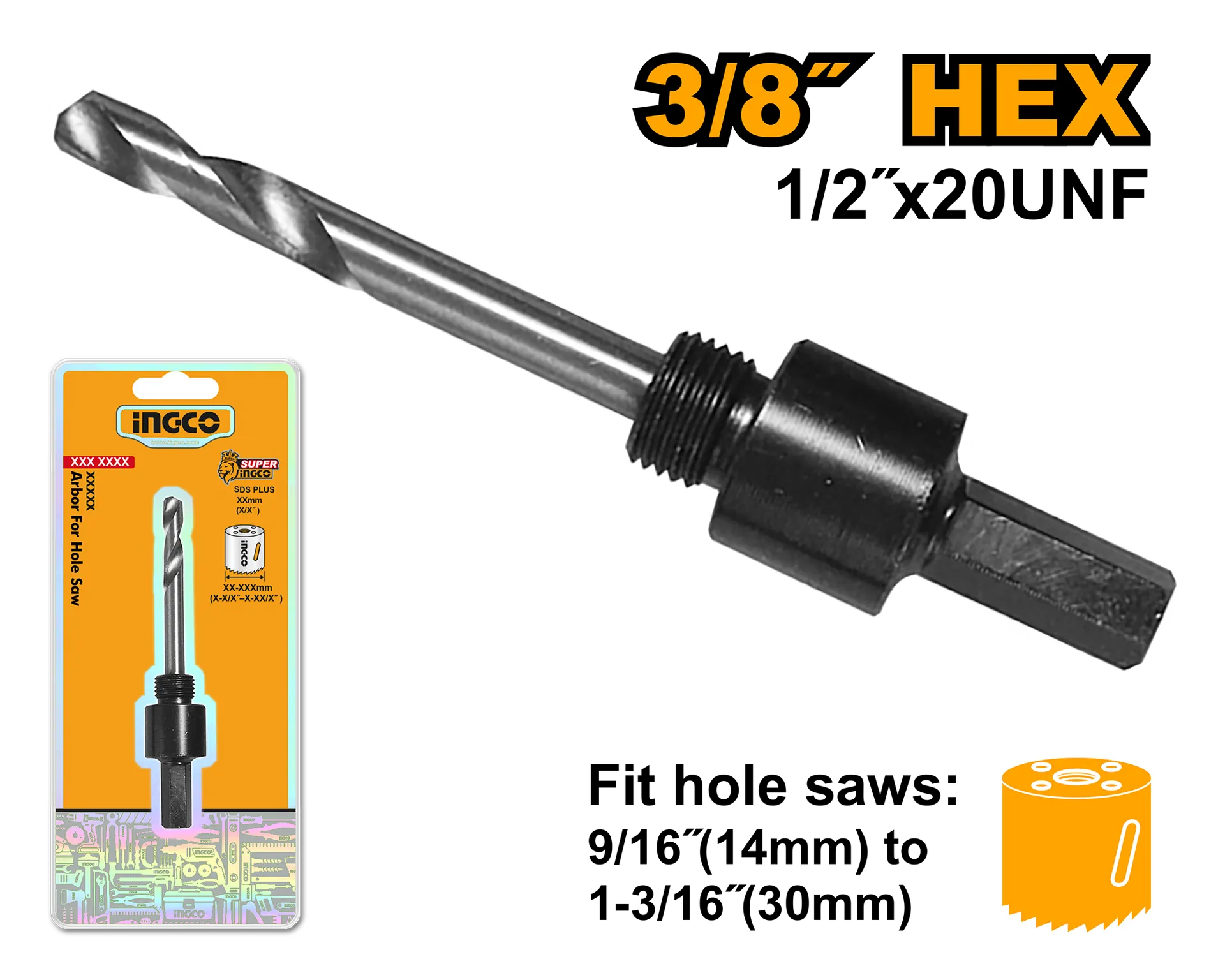 Бургии со футер 3/8 INGCO (HSA01)