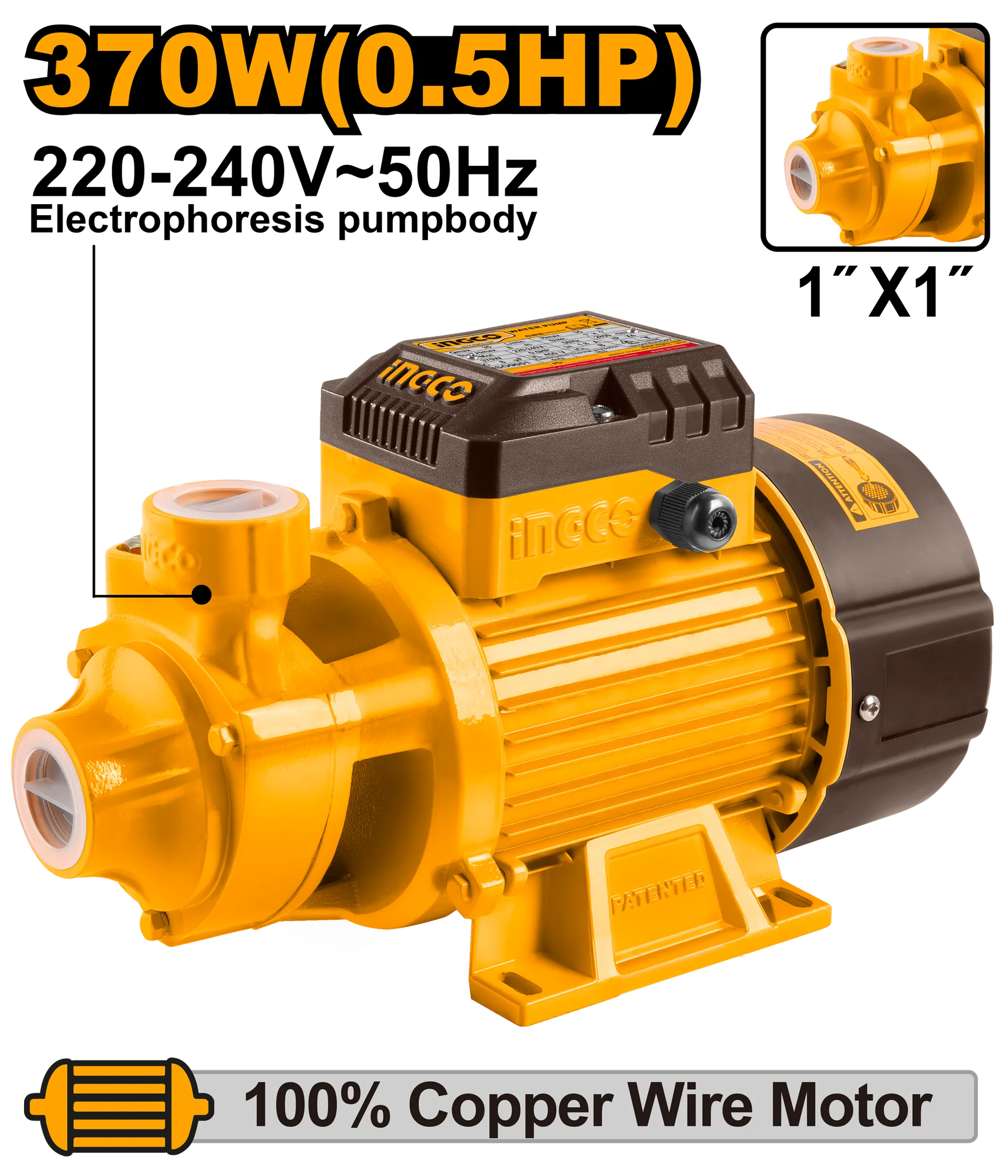 Pompa uji INGCO 0.37KW 1" VPM3708