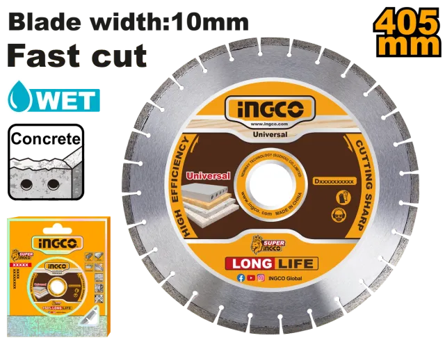 ДИЈАМАНТСКИ ДИСК 405mm ЗА GSF6-2 МОКРО БЕТОН INGCO DMD044052