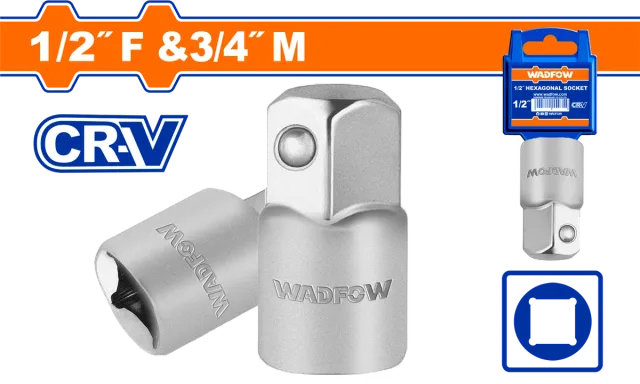 АДАПТЕР ЗА ПАТЕНТ КЛУЧ КОНЕКТОР 1/2″ ЖЕНСКО & 3/4″ МАШКО WADFOW WSC9212