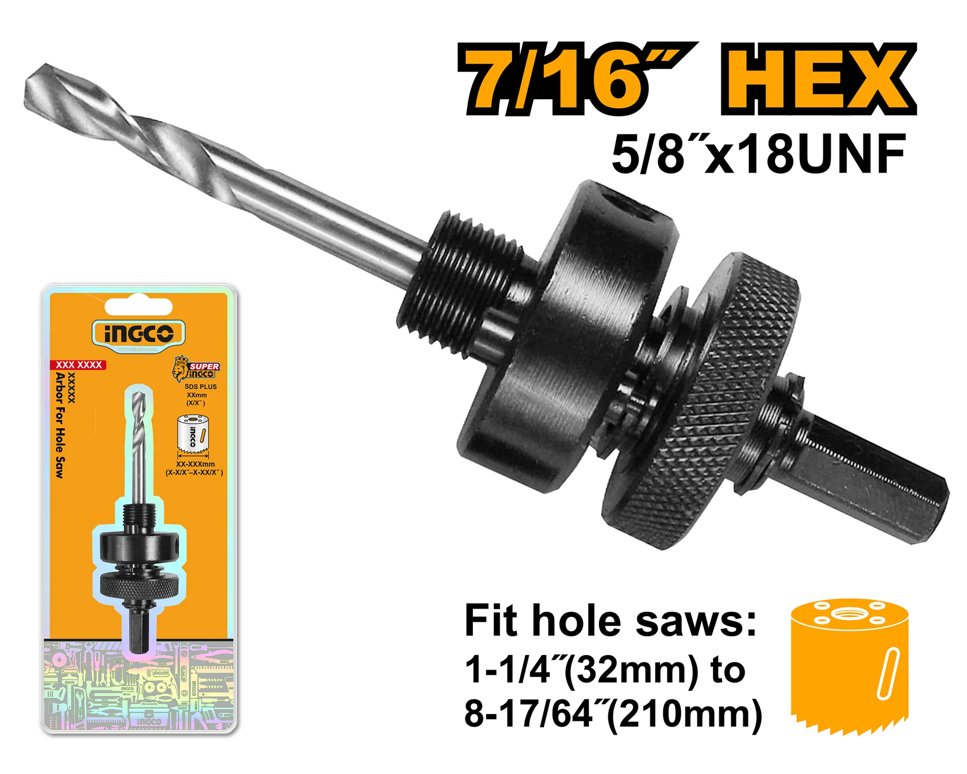 Бургии со футер INGCO 7/16 HSA02