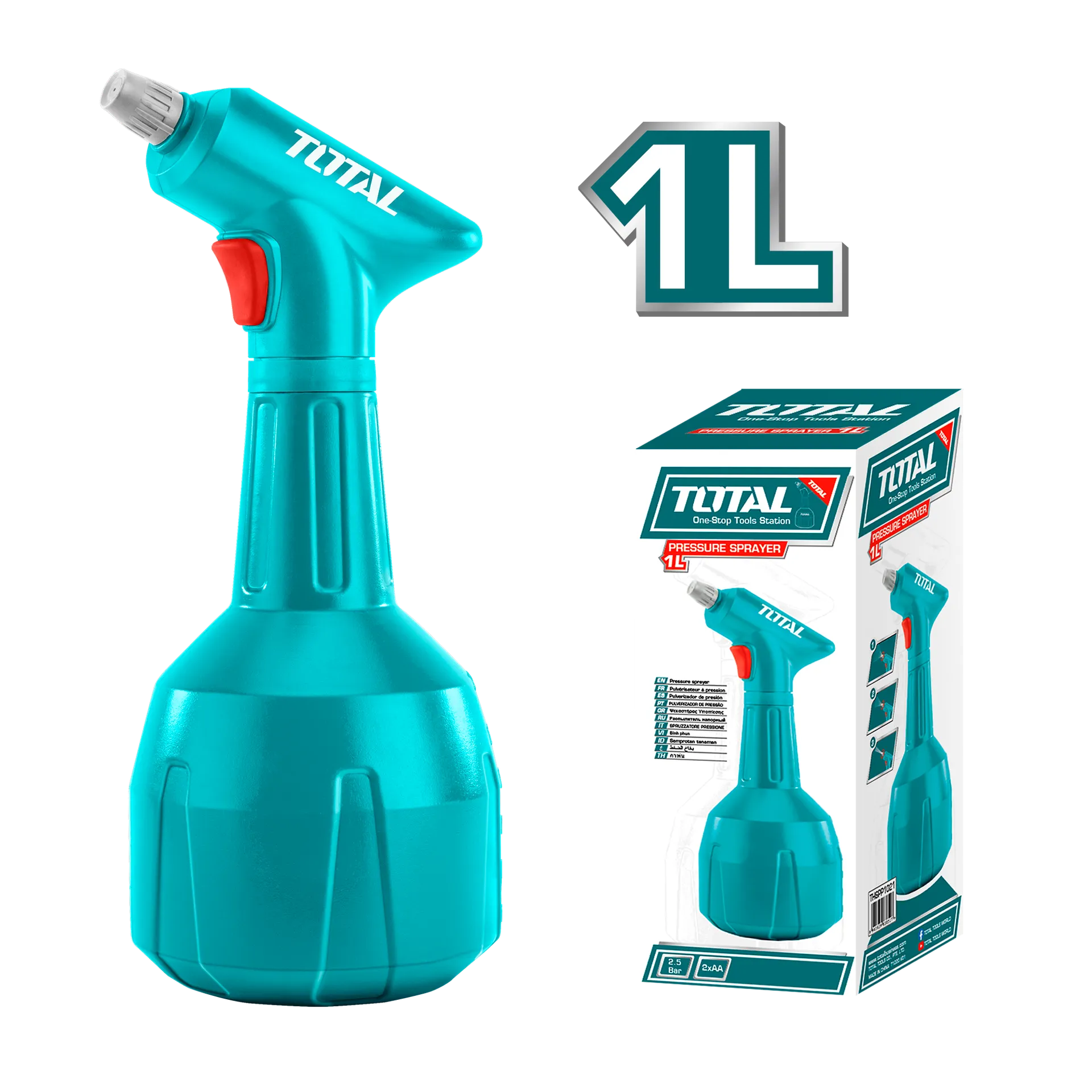 Pompa e baterisë për spërkatlim 1L 2×1.5V AA TOTAL THSPP1021