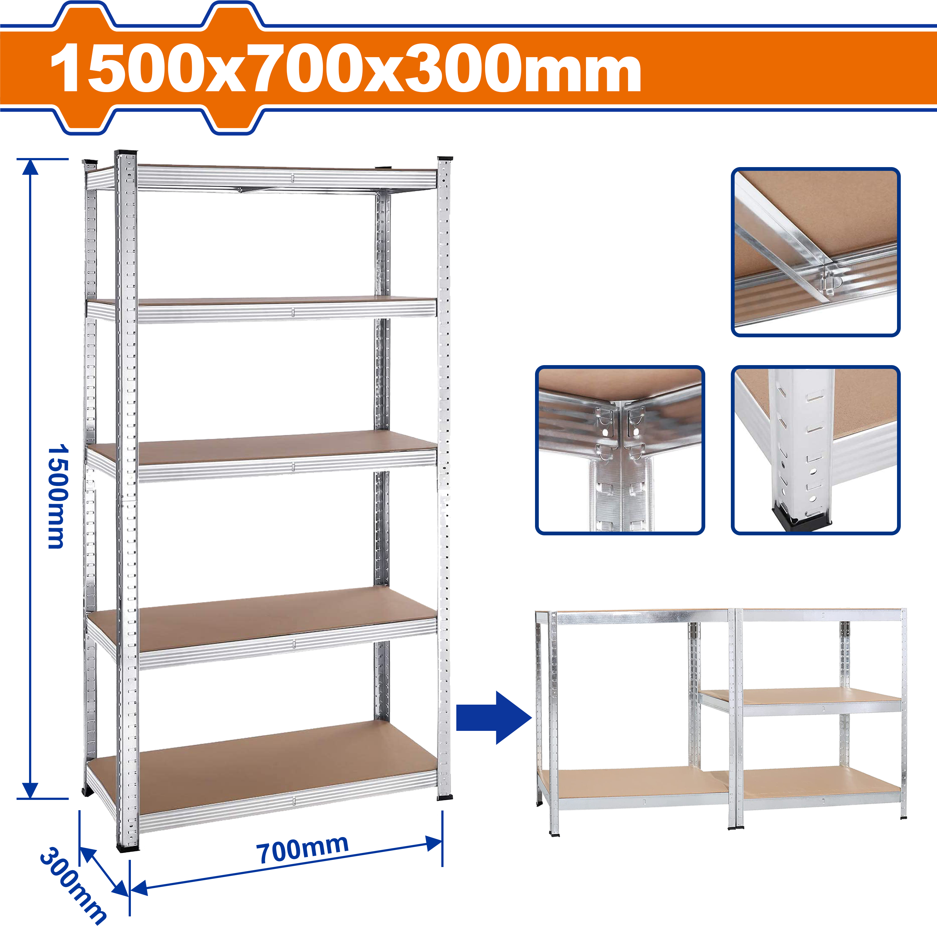 Рафт 1500x700x300mm 175kg WADFOW WTS1A73