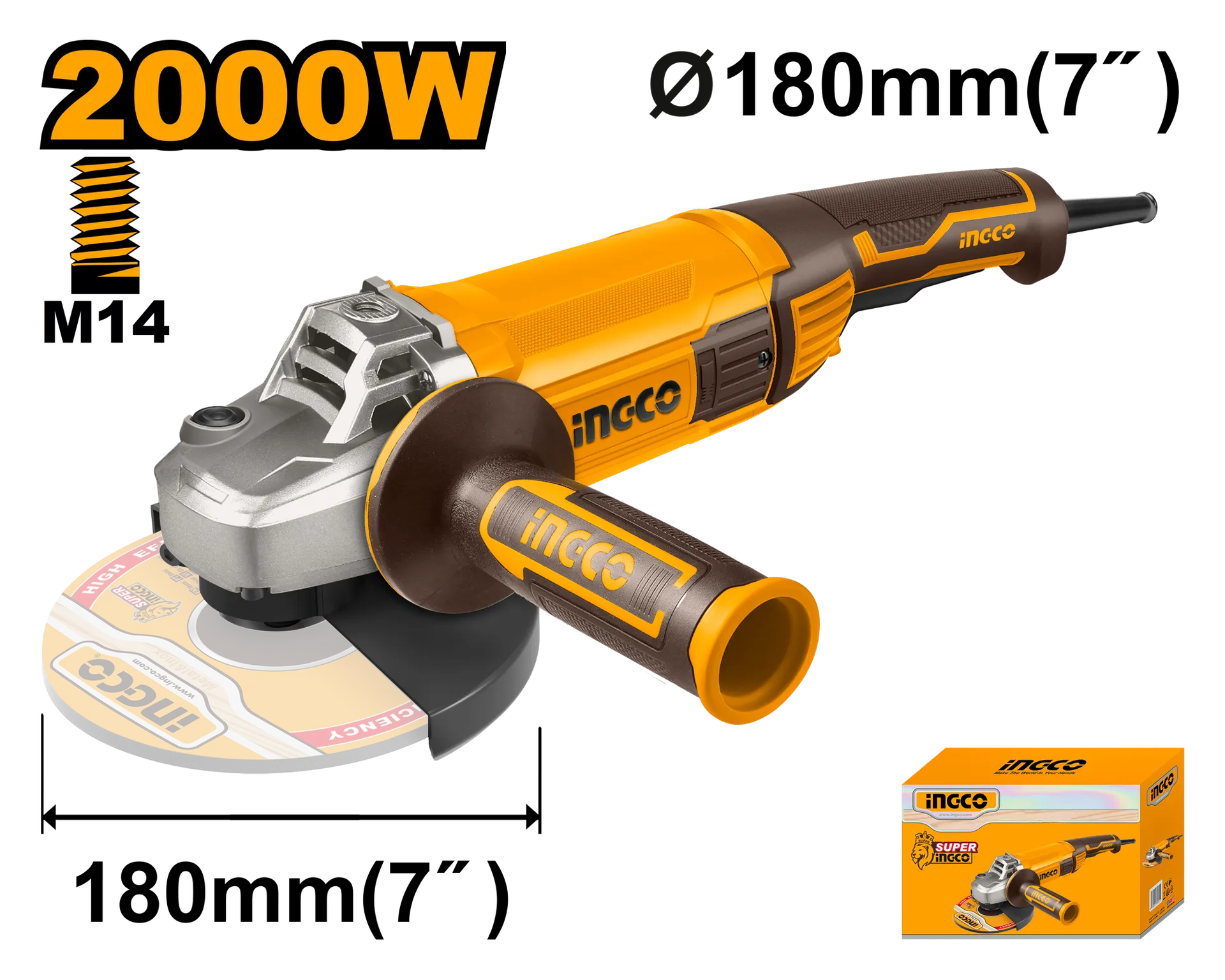 Gërryese këndore 2000W F180 INGCO AG200018