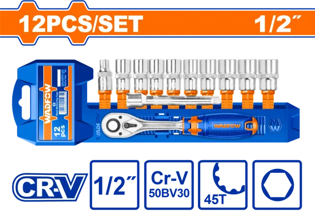 СЕТ КРЦКАЛКА 1/2″ СО 10 ПРИКЛУЧОЦИ WADFOW WST2212