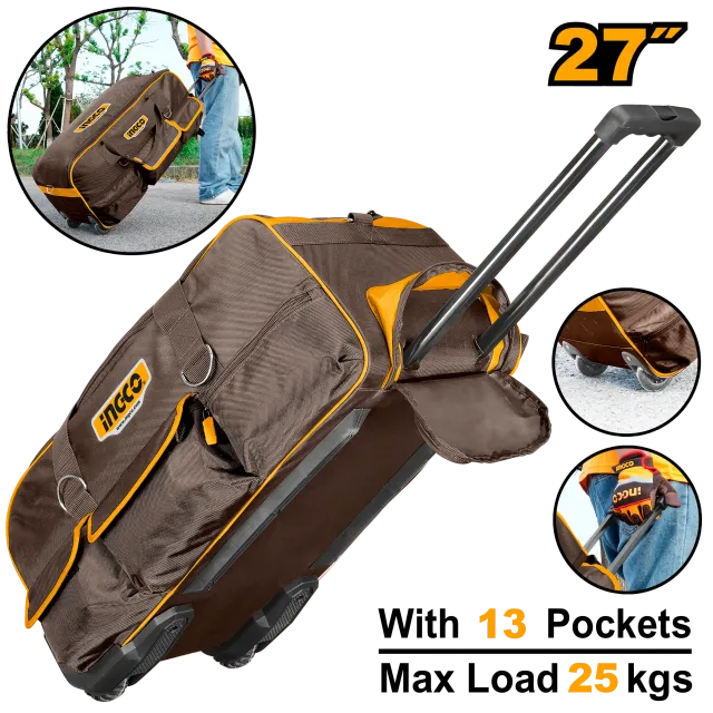 ТОРБА ЗА АЛАТ СО ТРКАЛА 27″ 25KG INGCO HRRTB2715