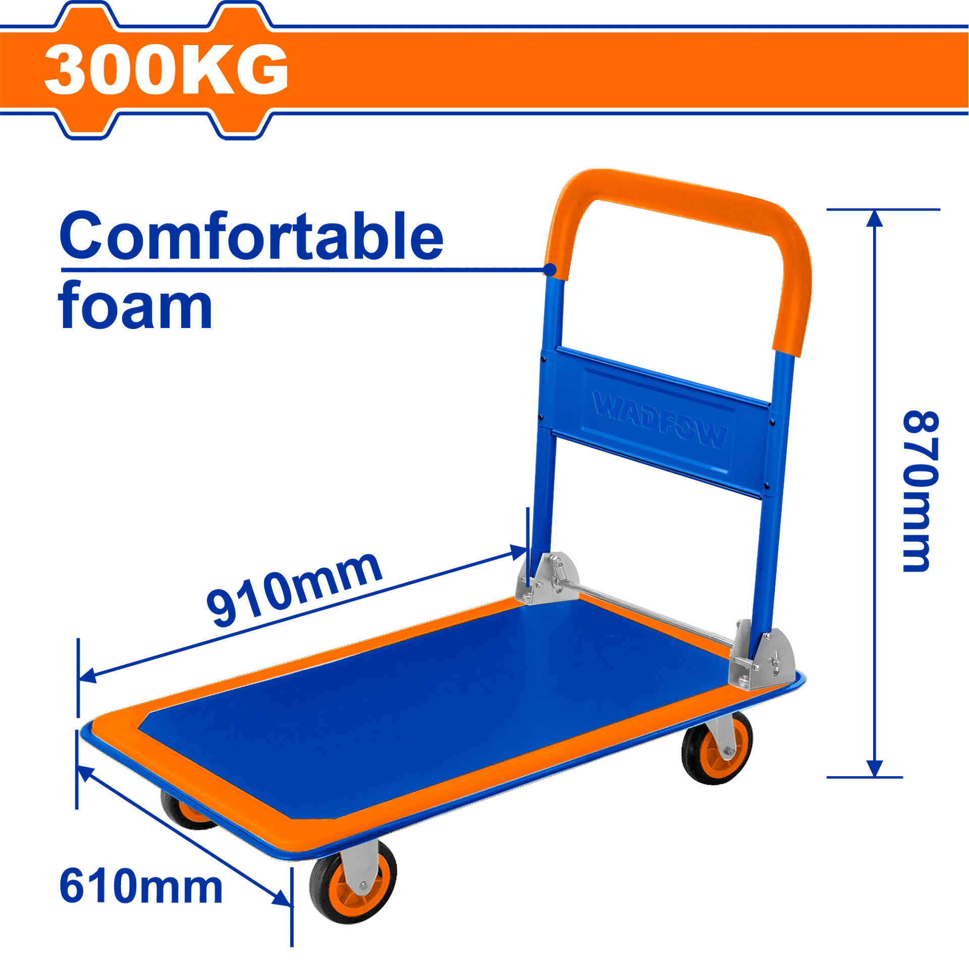 Karrocë për transport 4 rrota 300KG WADFOW WWB1330