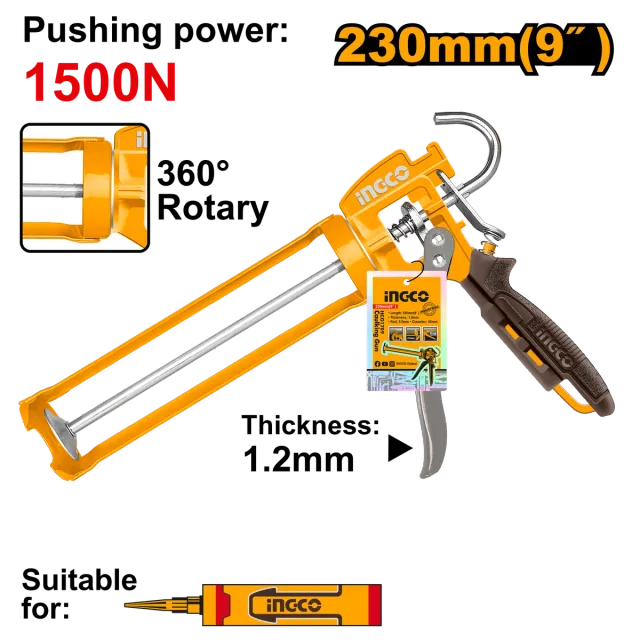Pistolle për silikone INGCO-skel rrotacionale HCG1709