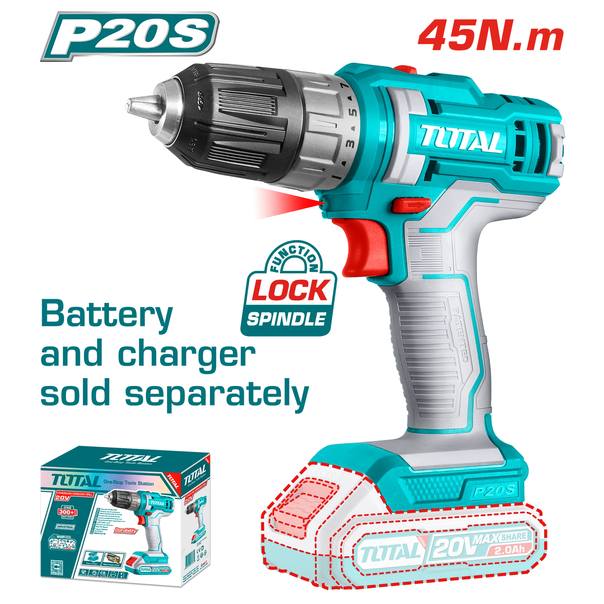 Përforcuese 20V solo pa baterie 45Nm TOTAL TDLI200515