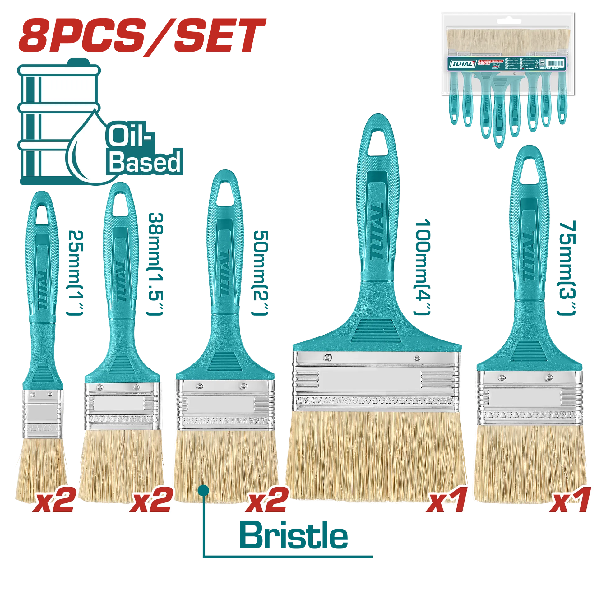 Set 8/1 furça bojë TOTAL THT8450801