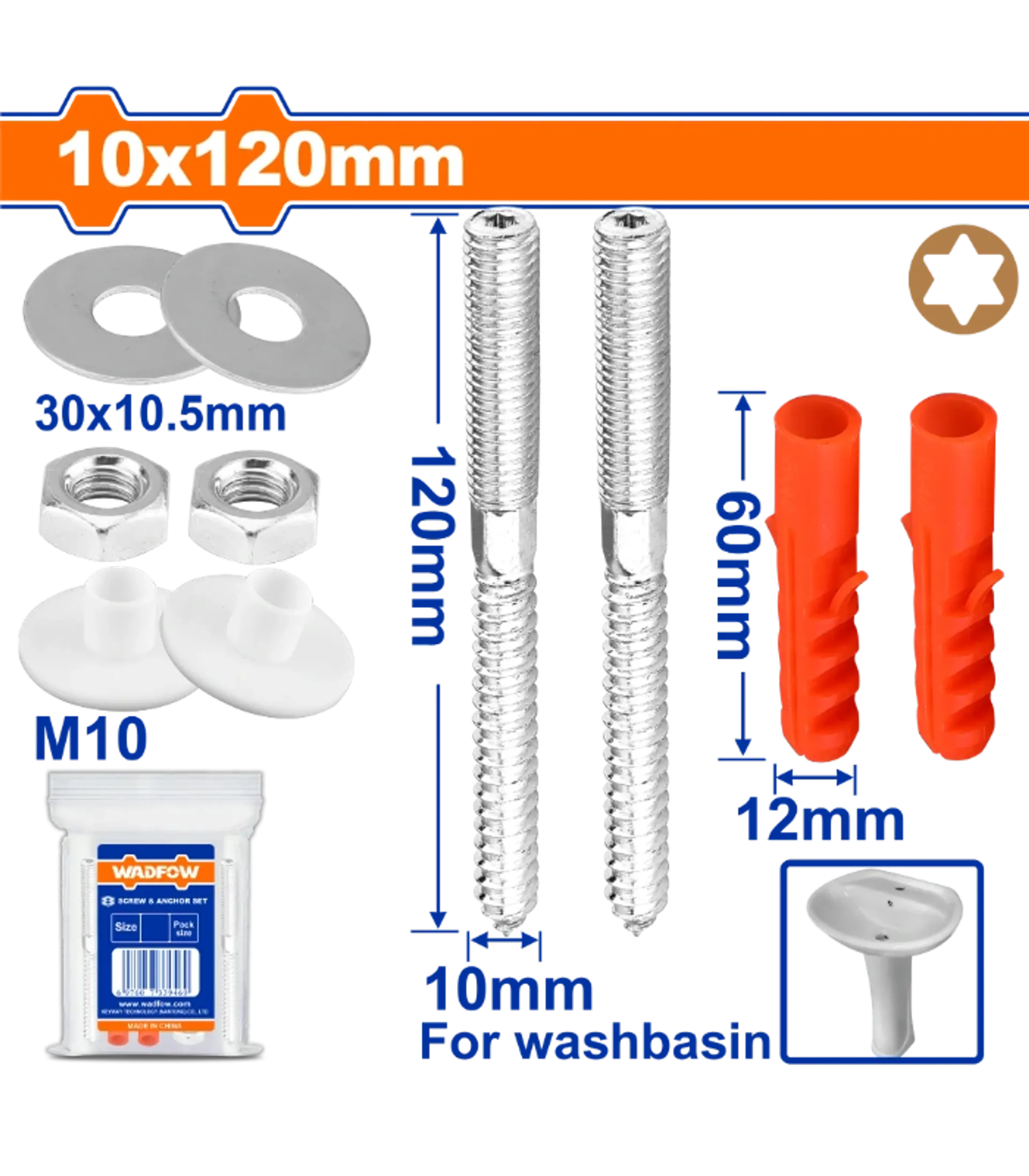 Tapë për lavaman set 10x120mm WADFOW WXTW942