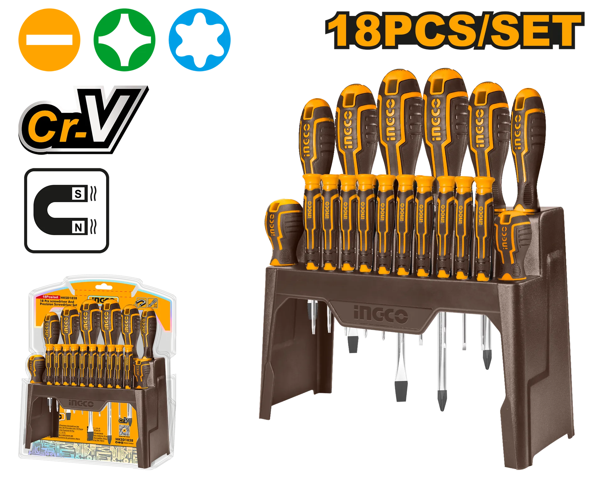 Seti pincë SHPRESiNE 18/1 INGCO HKSD1828