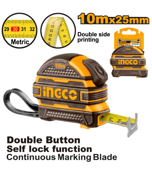 Metër gome 10Mx25mm INGCO HSMT081025-1