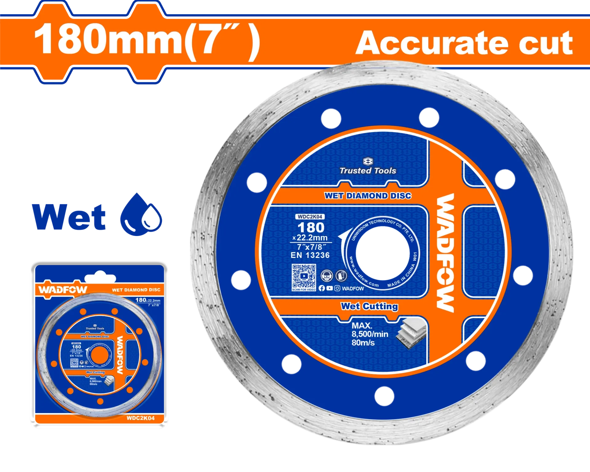 ДИЈАМАНТСКИ ДИСК 180mm ACCURATE CUT WADFOW WDC2K04