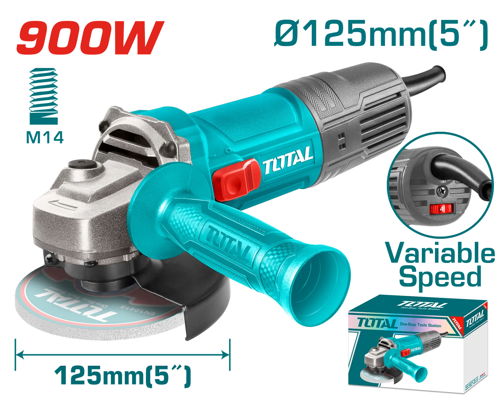 Bluarje këndore elektrike 900W F125mm TOTAL TG109125565