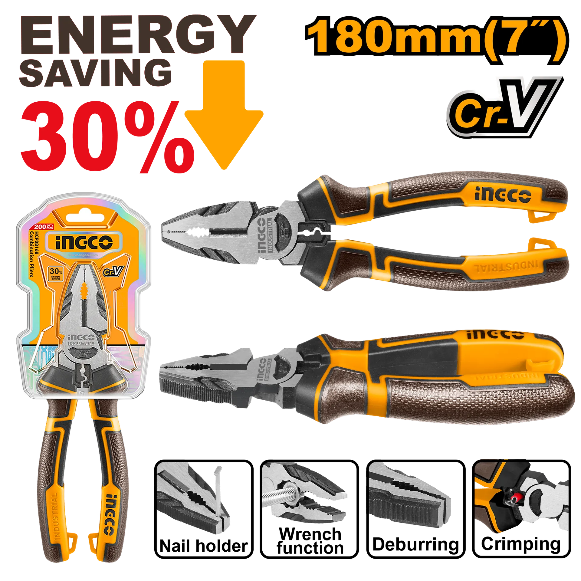 Клешти за моторцикли INGCO PROFI 180 HHCP28180