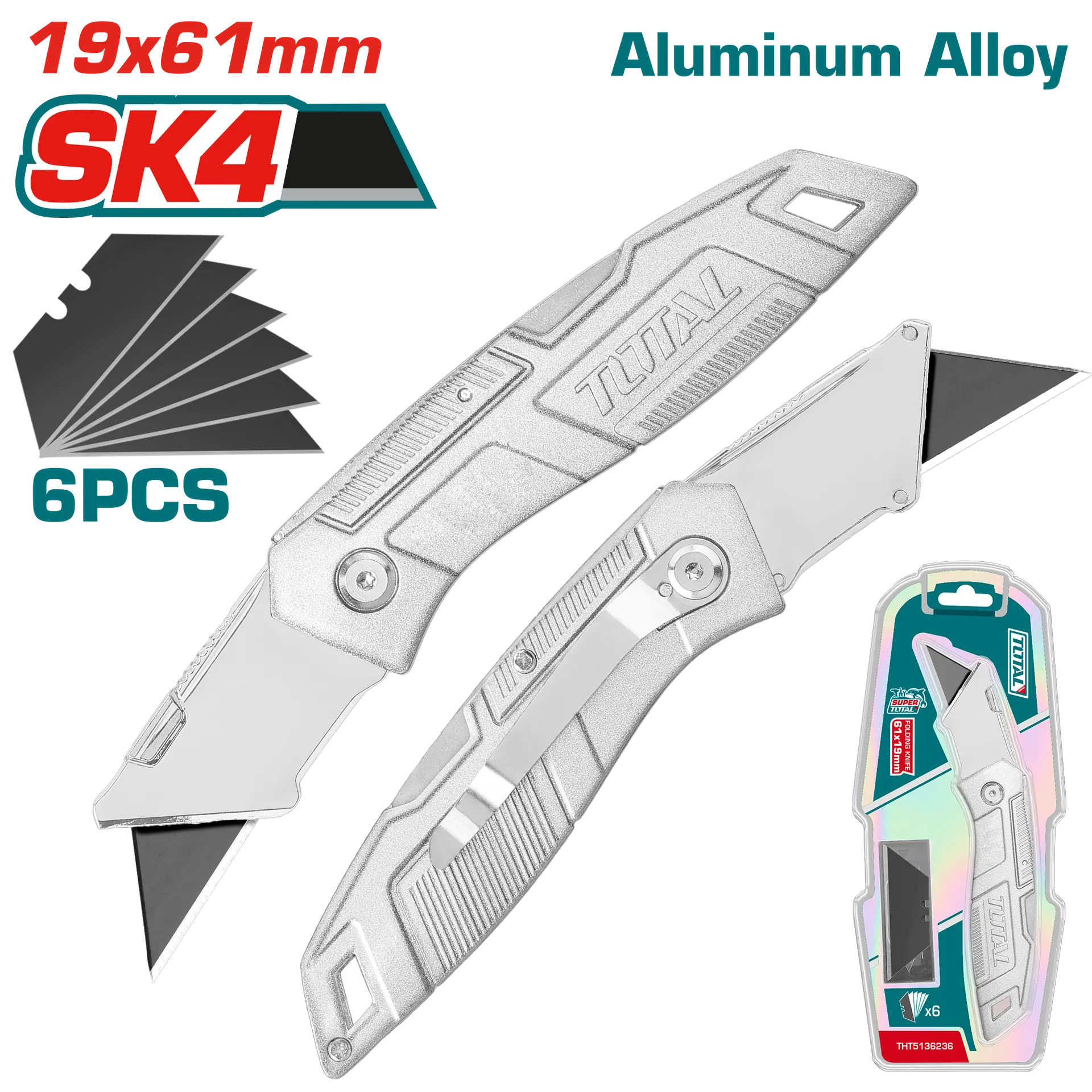 СКАЛПЕР TOTAL 61x19mm + 5 НОЖА THT5136236