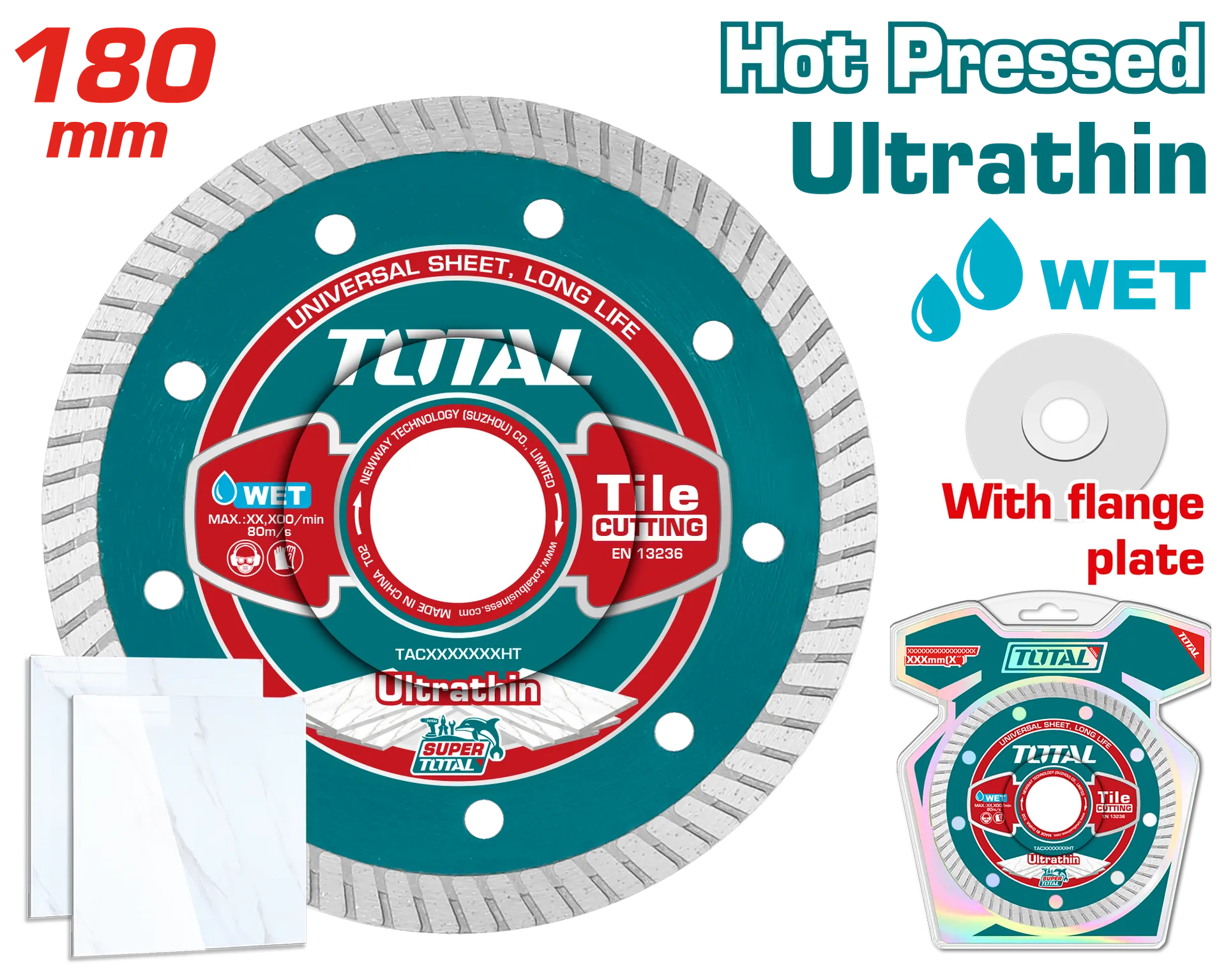 Disku diamanti 180mm i hollë ultrathin TOTAL TAC2131801HT