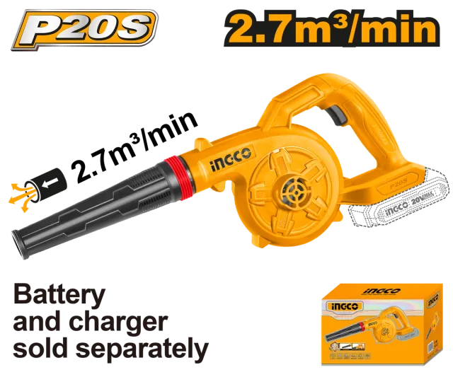 АСПИРАТОР ДУВАЧ 20V 2.7m3/min СОЛО БЕЗ БАТЕРИИ INGCO CABLI20028