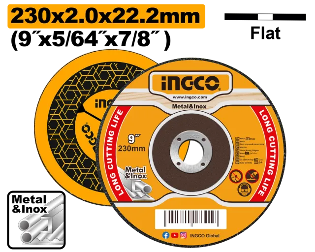 БРУСЕН КАМЕН ЗА МЕТАЛ 230×2.0x22.2mm INGCO MCD202303