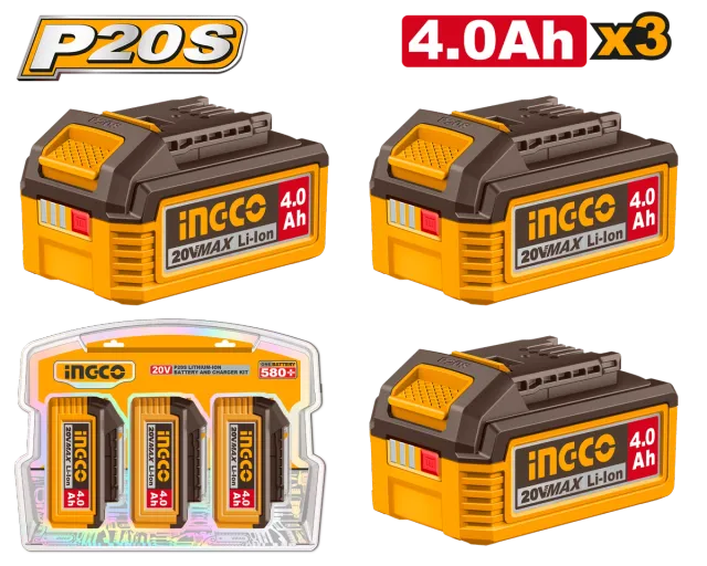 СЕТ БАТЕРИИ INGCO 3×4.0Ah COSLI251296