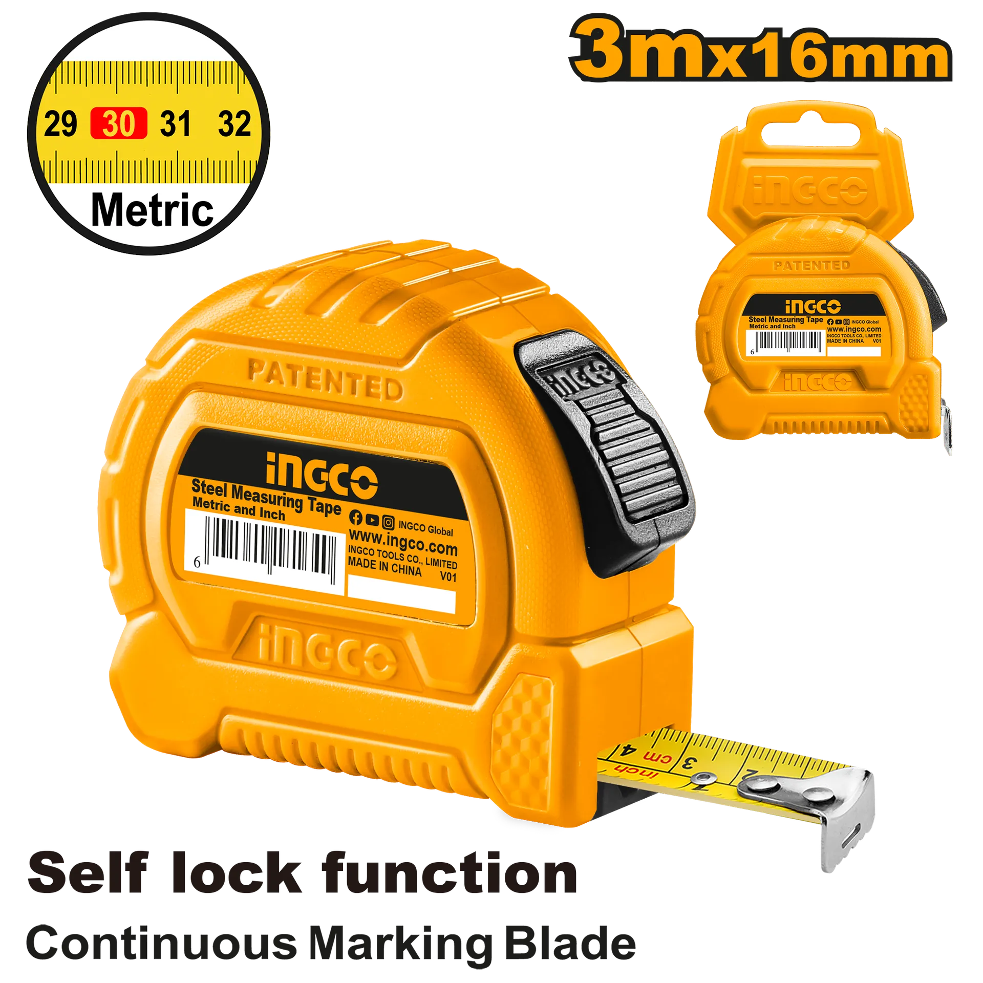 МЕТРО СС 3Mx16mm INGCO HSMT27316-1