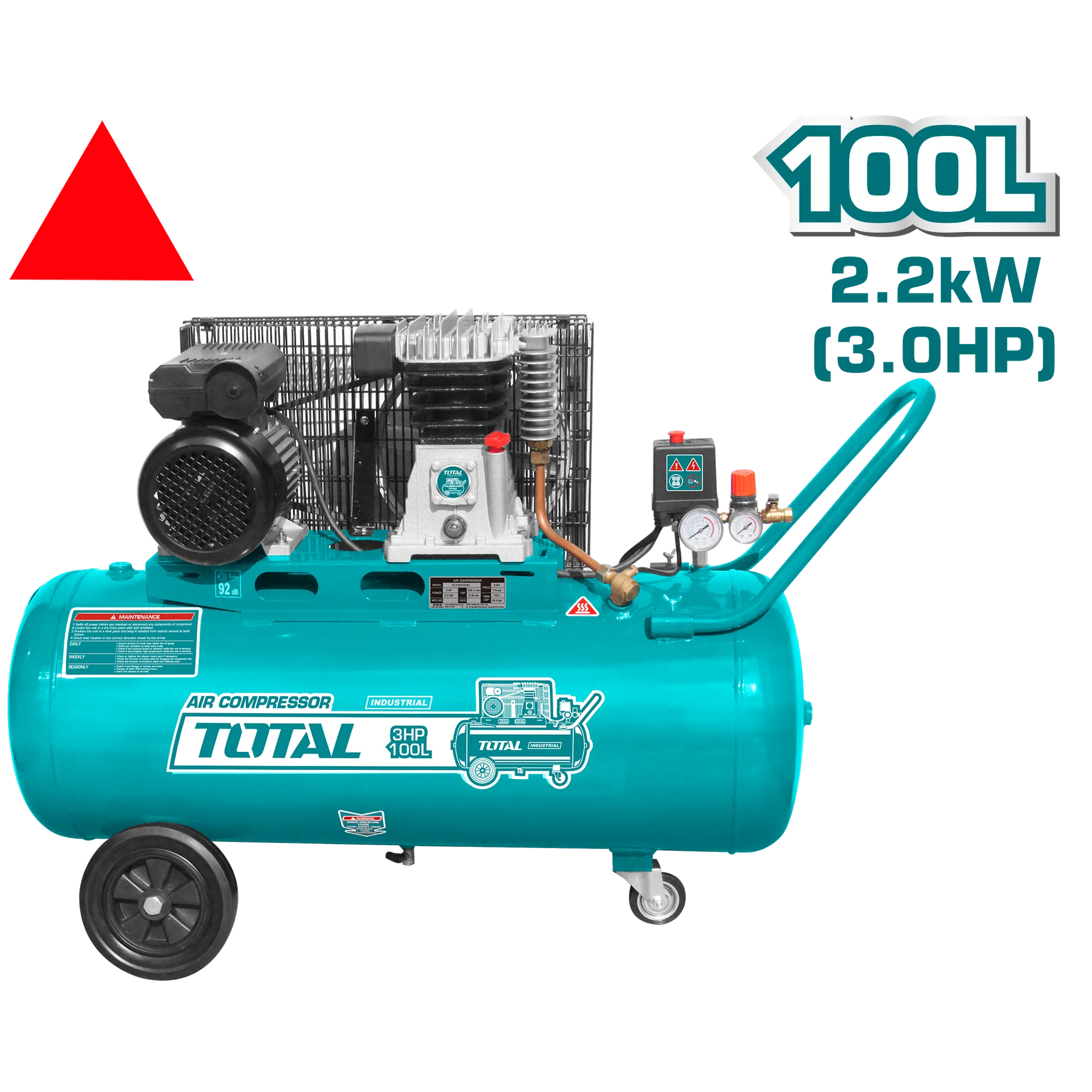 Kompresor me vaje 2.2Kw 100L TOTAL TC1301006