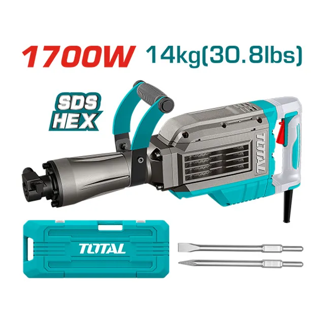 ЕЛЕКТРИЧЕН КРШАЧ TOTAL 1700W 14kg SDS HEX TH217088