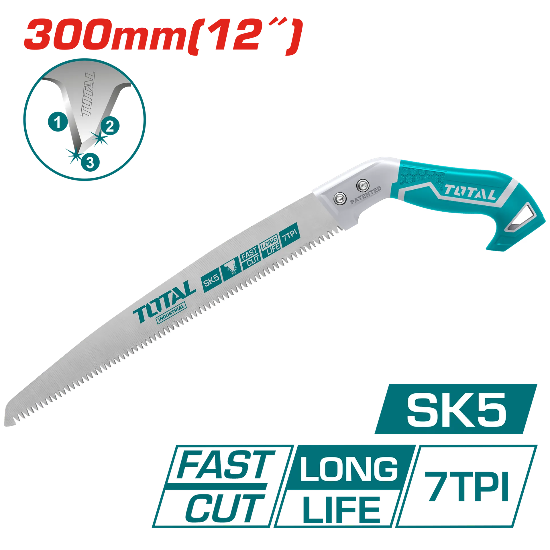 Sharrë manuale 300mm 7TPI fast cut TOTAL THT5113006