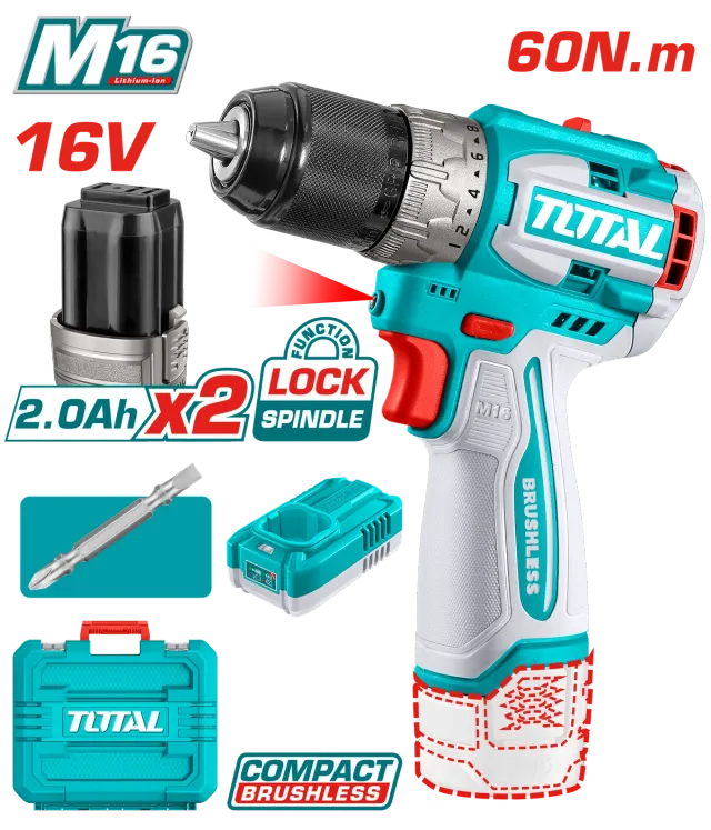 Vidhnuese 60Nm 16V 2×2.0Ah bateria TOTAL TDLI16682