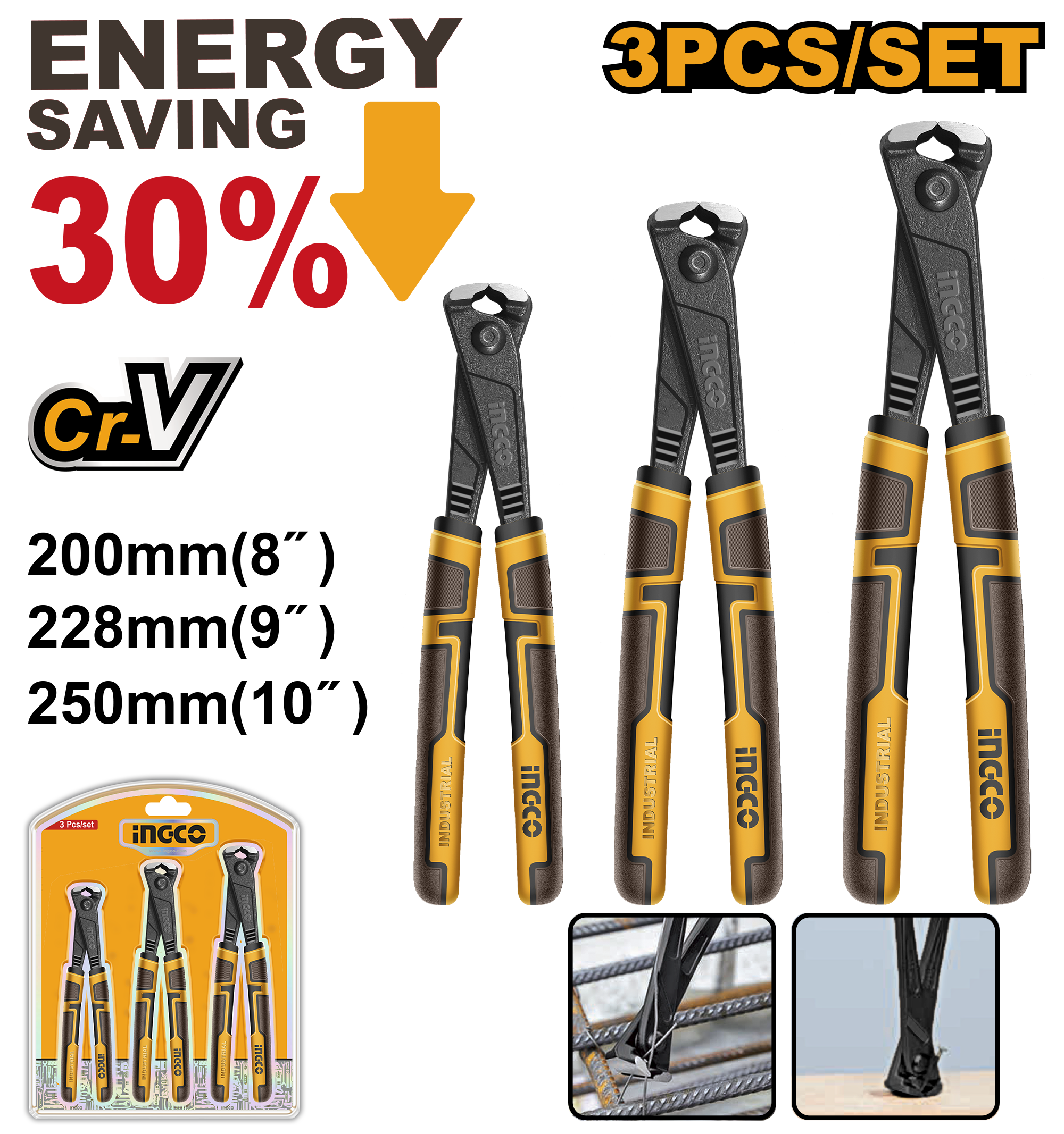 Set 3/1 armature pliers profi INGCO HRPS28318