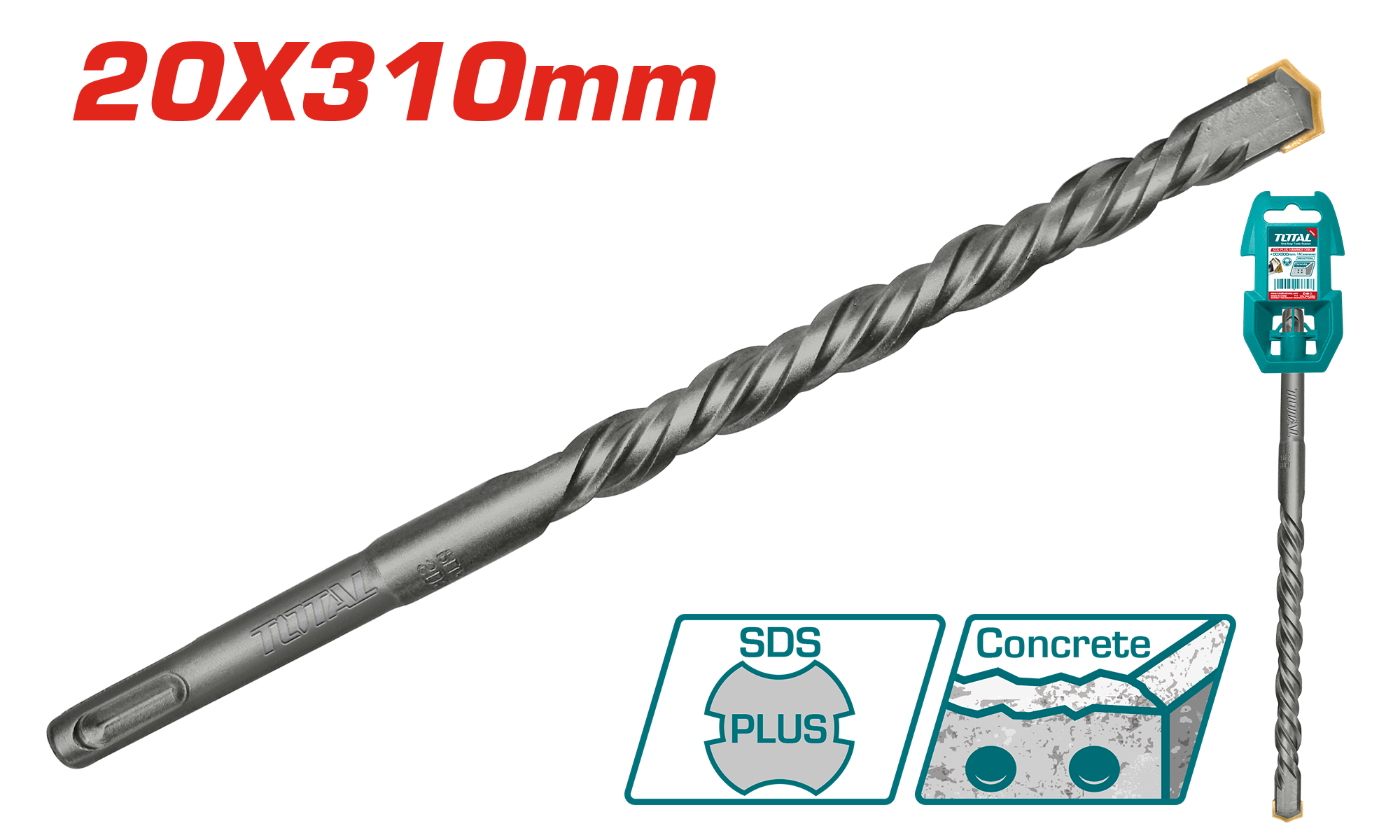 Pus për beton SDS+ 20x310mm TOTAL TAC312003