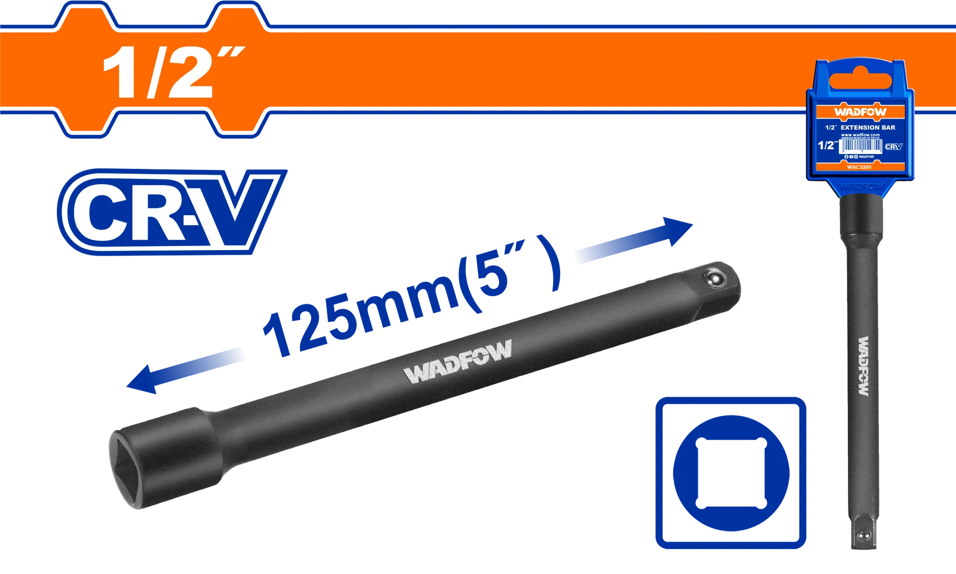 1/2″ ПАТЕНТ ПРОДОЛЖЕТОК ЦРН 125mm WADFOW WMS5205