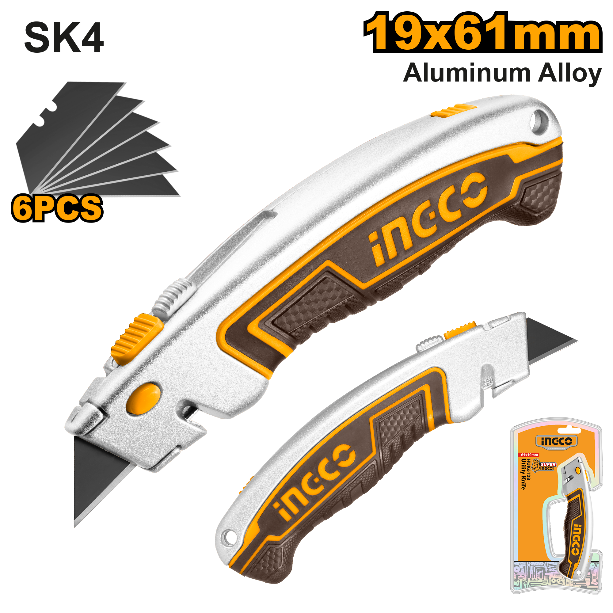 СКАЛПЕР 61X19mm SK4 +6 СЕЧИВА INGCO HUK6128
