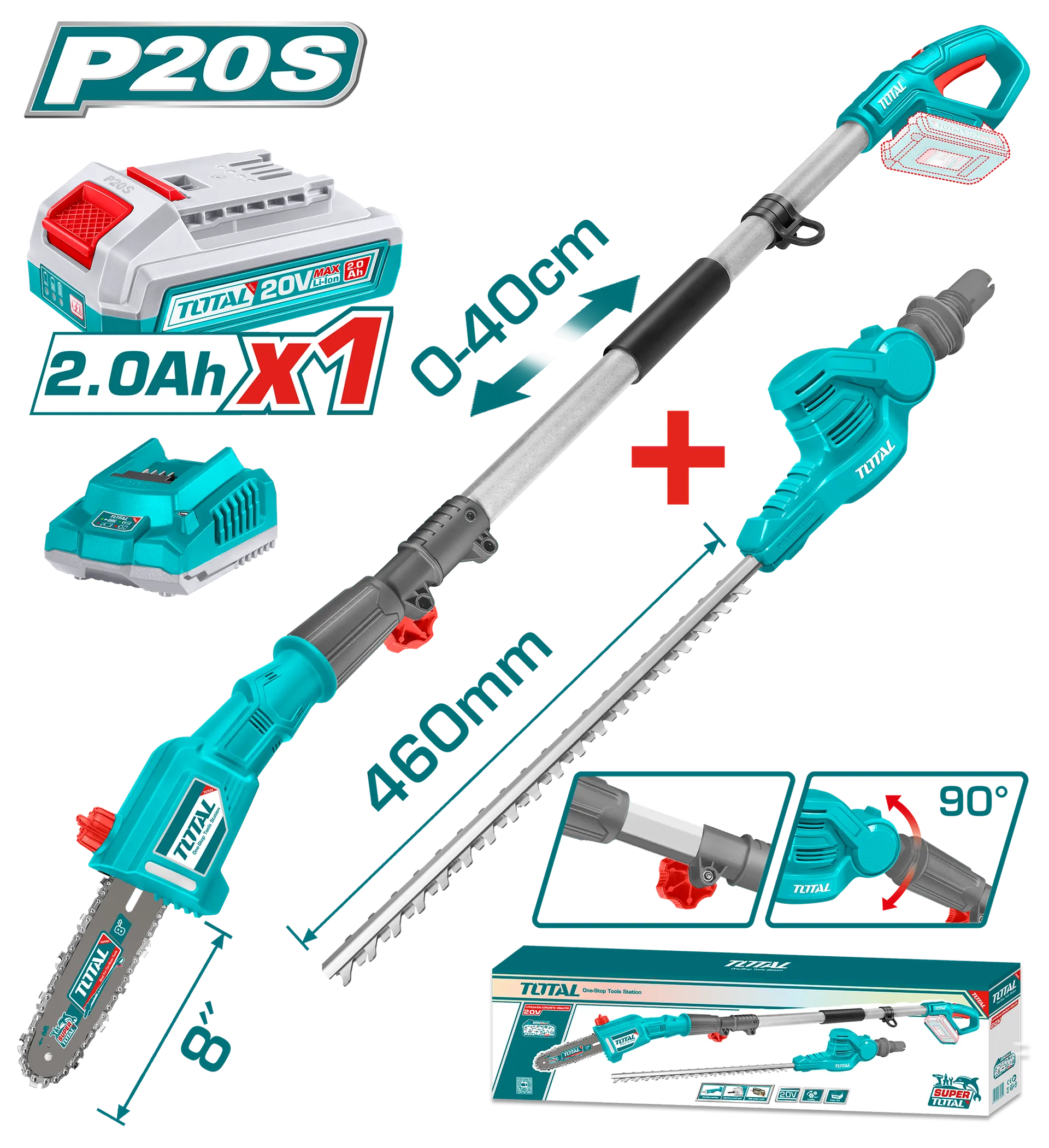 Kompleti i baterisë për gardh 20V 1×2.0Ah TOTAL TPTS201681